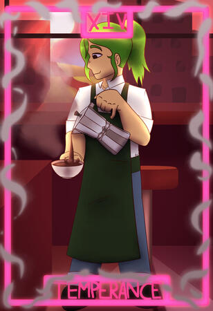 Piece for the [Rhythm Doctor Tarot Collaboration (2025)]( https://heyzine.com/flip-book/659cd98053.html)